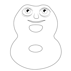 Eight Numberjacks Free Coloring Page for Kids