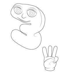 Three Fingers Numberjacks Free Coloring Page for Kids