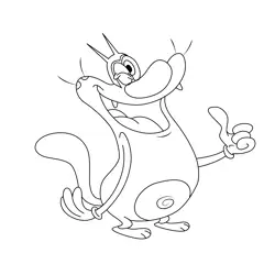 Funny Oggy Free Coloring Page for Kids