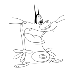 Oggy Cannot Believe Free Coloring Page for Kids