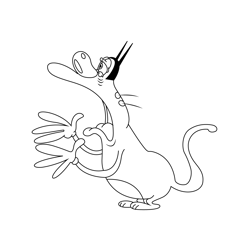Oggy Cockroaches Free Coloring Page for Kids