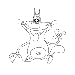 Oggy Free Coloring Page for Kids
