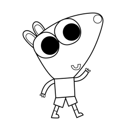 Deeno 5 Olobob Top Free Coloring Page for Kids