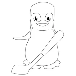 Penguin Play Free Coloring Page for Kids