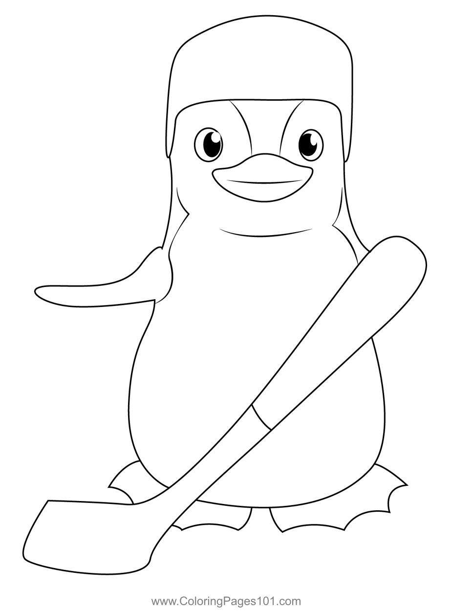 Penguin Play Coloring Page for Kids - Free Ozie Boo! Printable Coloring ...