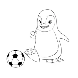 Play Game Penguin Free Coloring Page for Kids