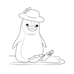 Sit Penguin Free Coloring Page for Kids