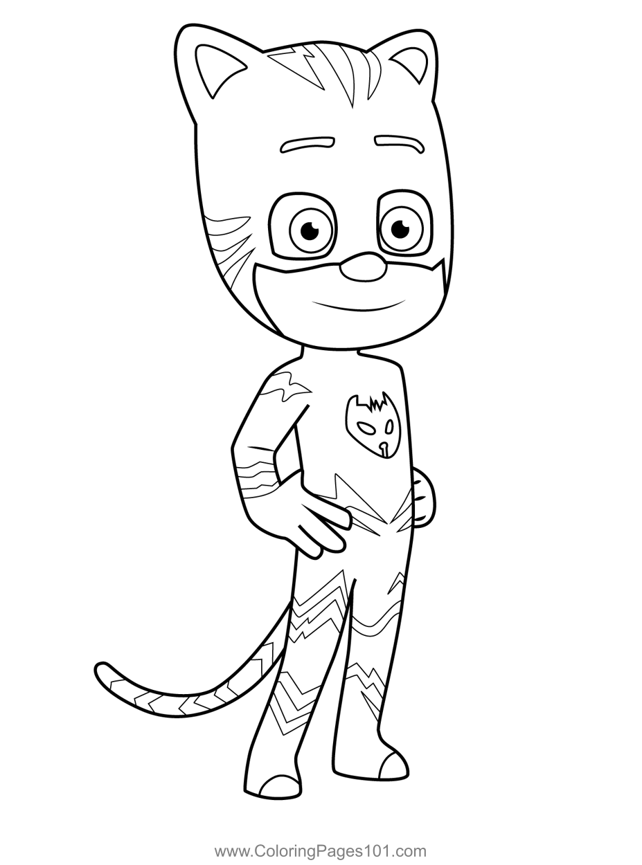 Catboy PJ Masks Coloring Page For Kids Free PJ Masks Printable catboy-diy-face-mask-instant-download-paper-printable
