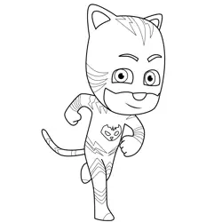 Catboy Running PJ Masks Free Coloring Page for Kids