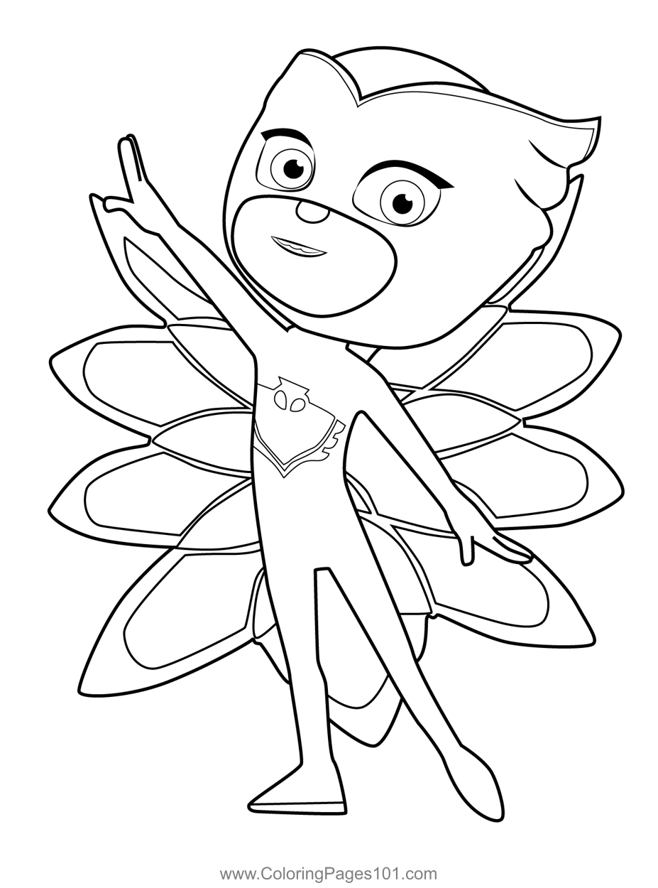 Owlette Full PJ Masks Coloring Page for Kids - Free PJ Masks Printable