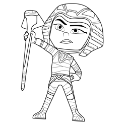 Pharaoh Boy PJ Mask Free Coloring Page for Kids