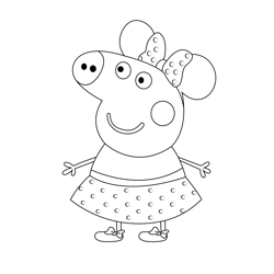 Cute Pig Free Coloring Page for Kids