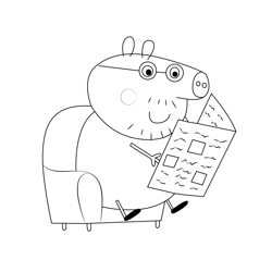 Daddy Pig 1 Free Coloring Page for Kids