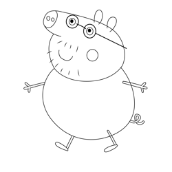 Daddy Pig Free Coloring Page for Kids