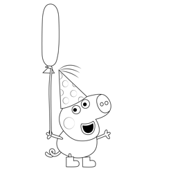 Enjoy Pig Birthday Free Coloring Page for Kids