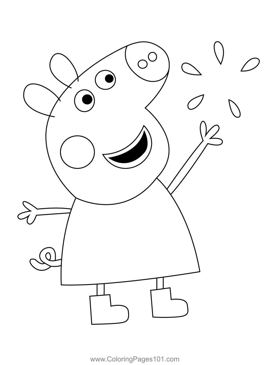 Enjoy Pig Coloring Page for Kids - Free Peppa Pig Printable Coloring Pages  Online for Kids  | Coloring Pages for Kids