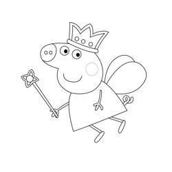 Fly Pig Free Coloring Page for Kids