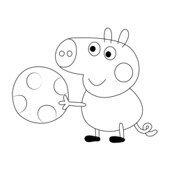 George Pig Play Game Free Coloring Page for Kids