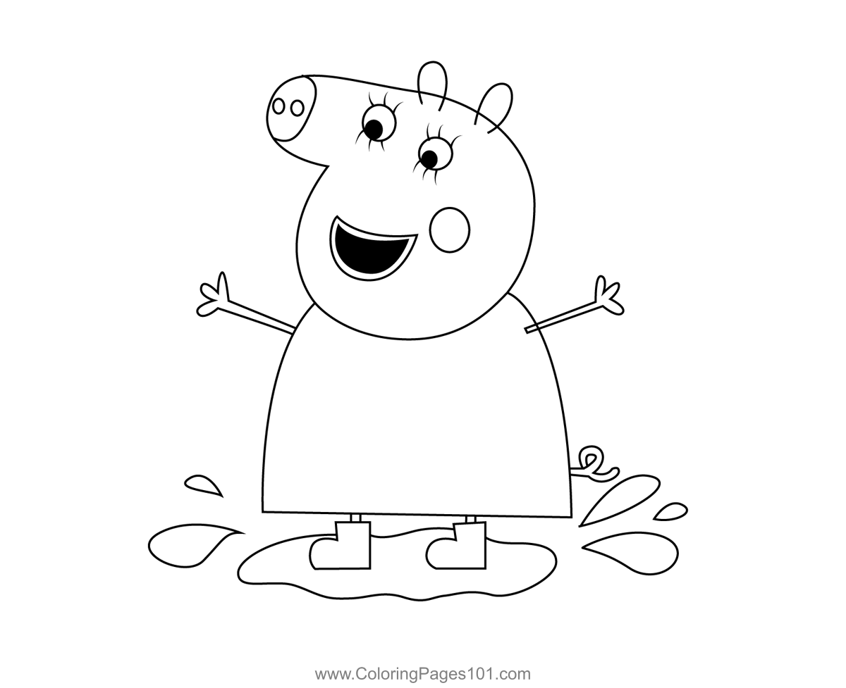 Mummy Pig Coloring Page for Kids - Free Peppa Pig Printable Coloring ...