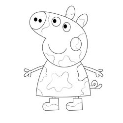 Peppa Pig Dirty Free Coloring Page for Kids