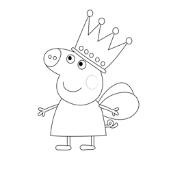 Peppa Pig Dress Up Free Coloring Page for Kids