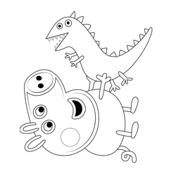 Peppa Pig Toy Free Coloring Page for Kids