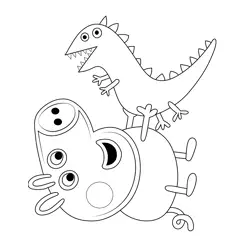 Peppa Pig Toy Free Coloring Page for Kids