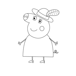 Peppa Free Coloring Page for Kids