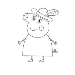 Peppa Free Coloring Page for Kids