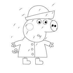 Sad Pig Free Coloring Page for Kids