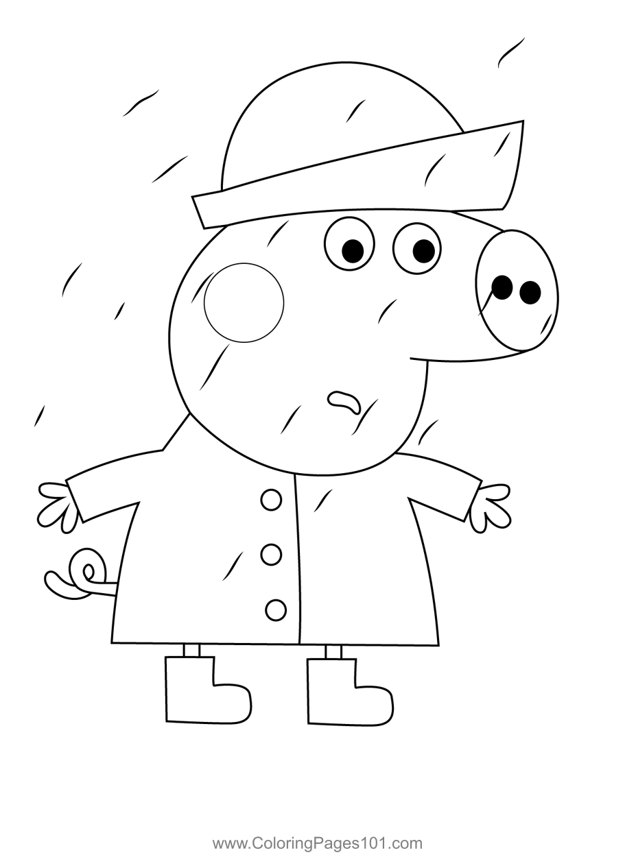 Sad Pig Coloring Page for Kids - Free Peppa Pig Printable Coloring Pages  Online for Kids  | Coloring Pages for Kids