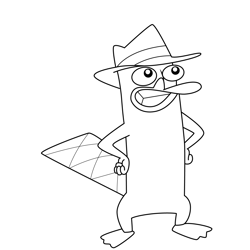 Agent P Phineas and Ferb Free Coloring Page for Kids