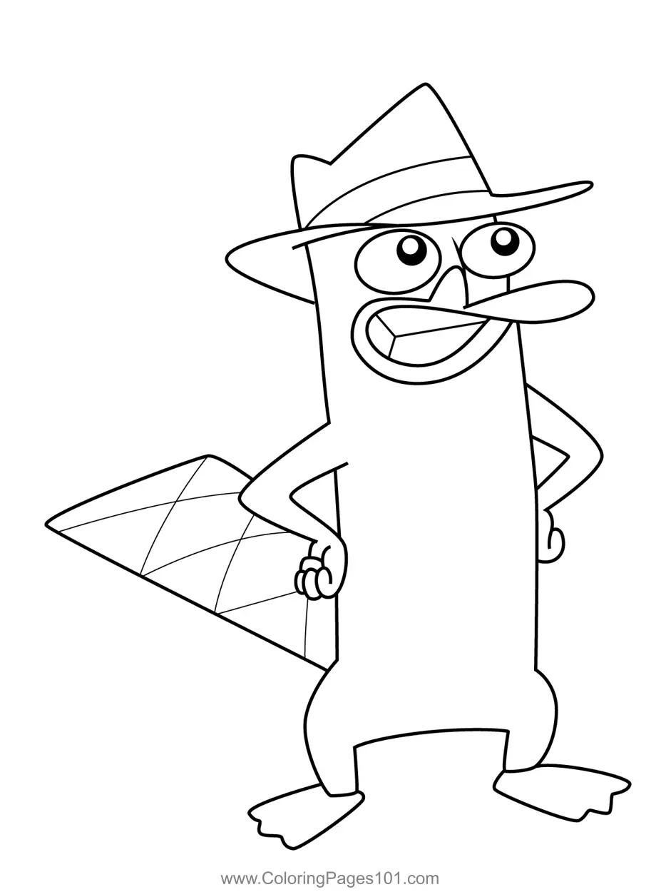Agent P Phineas and Ferb Coloring Page for Kids - Free Phineas and Ferb