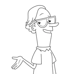 Albert Du Bois Phineas and Ferb Free Coloring Page for Kids