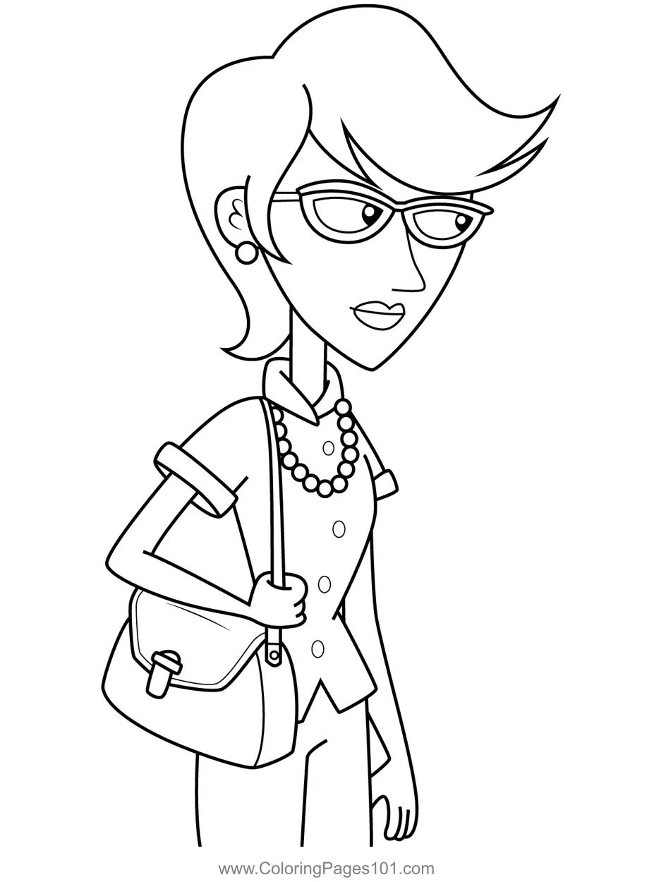 Charlene Doofenshmirtz Phineas and Ferb Coloring Page for Kids - Free