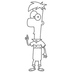 Ferb Fletcher Phineas and Ferb Free Coloring Page for Kids