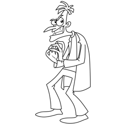 Heinz Doofenshmirtz Phineas and Ferb Free Coloring Page for Kids