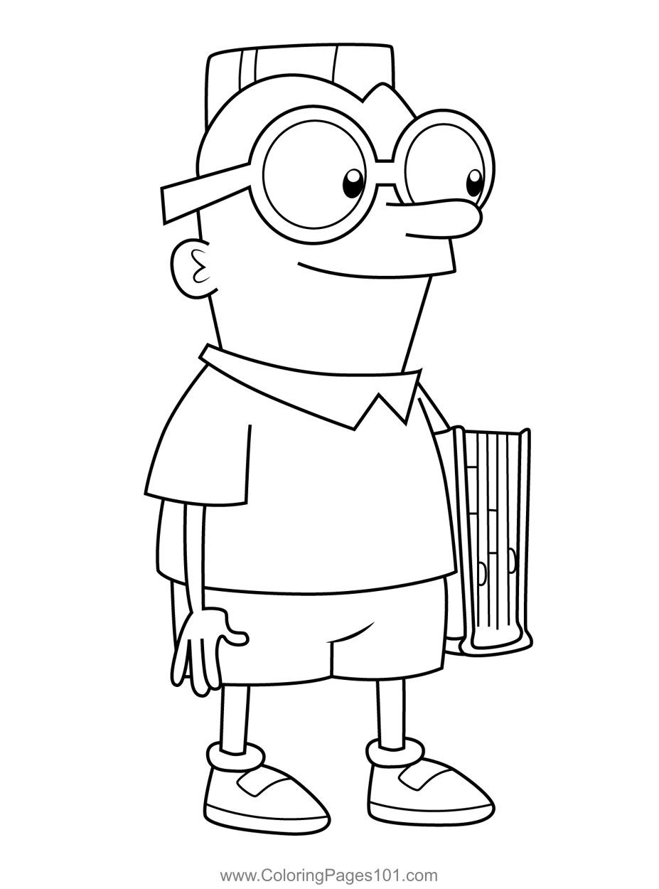Irving Du Bois Phineas and Ferb Coloring Page for Kids - Free Phineas