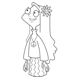 Jenny Brown Phineas and Ferb Free Coloring Page for Kids
