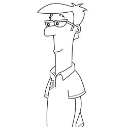 Lawrence Fletcher Phineas and Ferb Free Coloring Page for Kids