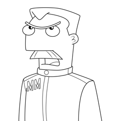Major Francis Monogram Angry Phineas and Ferb Free Coloring Page for Kids