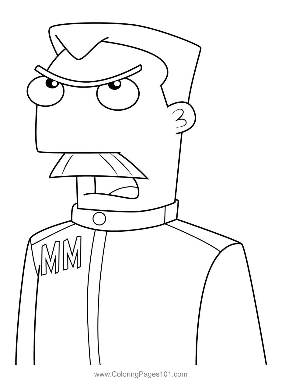 Major Francis Monogram Angry Phineas and Ferb Coloring Page for Kids ...