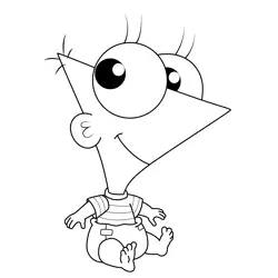 Phineas Flynn Baby Phineas and Ferb Free Coloring Page for Kids
