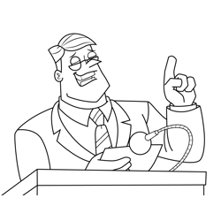 Roger Doofenshmirtz Phineas and Ferb Free Coloring Page for Kids