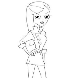 Vanessa Doofenshmirtz Phineas and Ferb Free Coloring Page for Kids