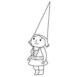 Gnome brunette in blue Pinkalicious Peterrific Free Coloring Page for Kids