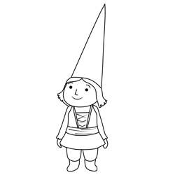 White hair gnome in turquoise Pinkalicious Peterrific Free Coloring Page for Kids