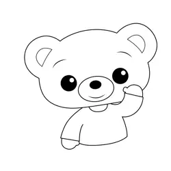 Bam the Bear Waving Plim Plim Free Coloring Page for Kids