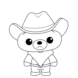 Bam the Cowboy Plim Plim Free Coloring Page for Kids