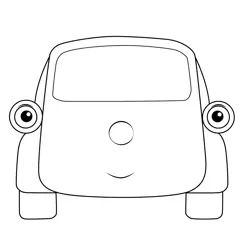 Plim Plim's Car Tuni Smiling Plim Plim Free Coloring Page for Kids